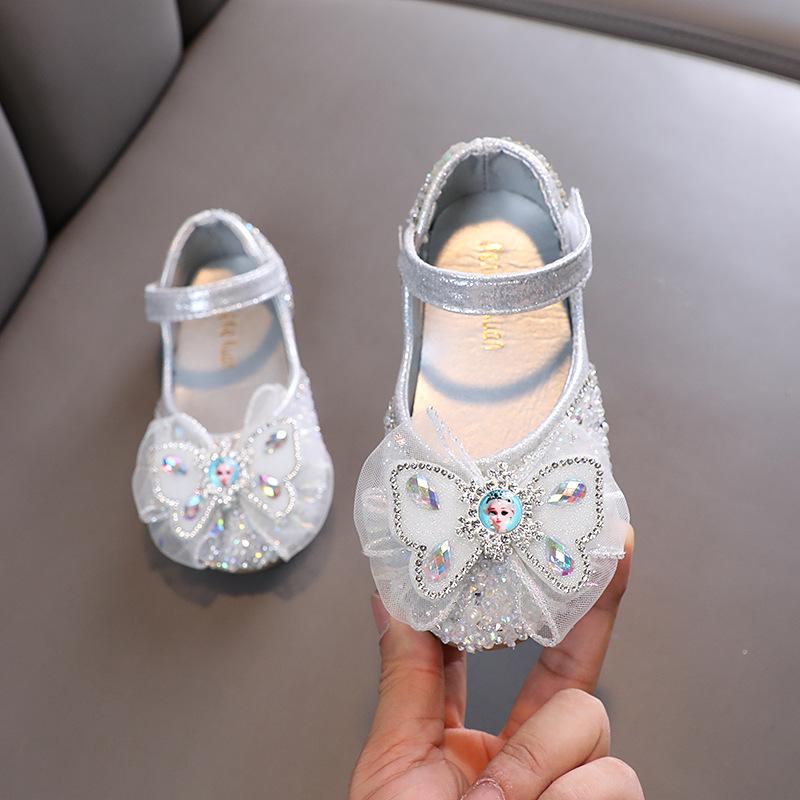 Autumn New Style Ladylike Baby Girl Girls' Princess Rhinestone Flat Shoes, Leather Shoes, Dance Performance Shoes