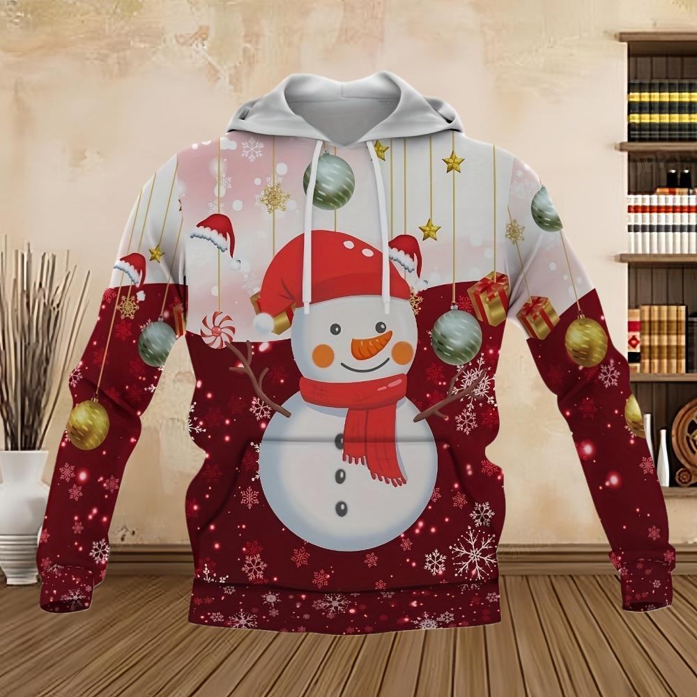 Funny Christmas Santa Print Hoodie Cool Casual Graphic Design Hoodies for Men Winter Fall Streetwear Pullover Hooded Sweatshirt