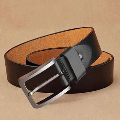 Men's Retro Genuine Leather Belt - Casual, Business, Versatile Pin Buckle Belt for Middle-Aged & Young Men's Fashion