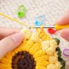 Háčkovací sada na slunečnicovou tašku DIY Ručně vyráběná crossbody kabelka s kompletní sadou příze, háčků, značkovačů a příslušenství pro kreativní projekty