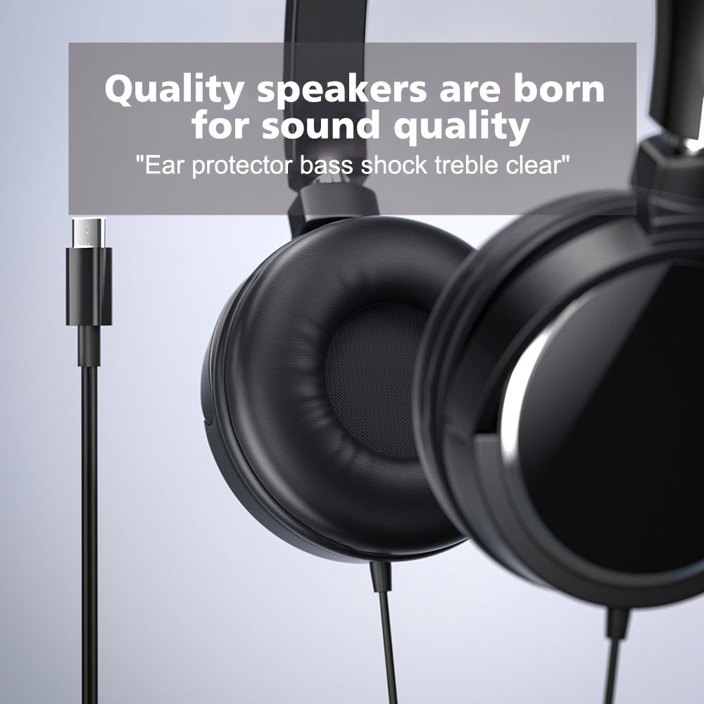 3,5mm/Typ-C Kabelgebundene Kopfhörer Faltbares Verstellbares Headset Bass Stereo Kopfhörer Für PC MP3 Handy Kopfhörer Mit Geräuschunterdrückung