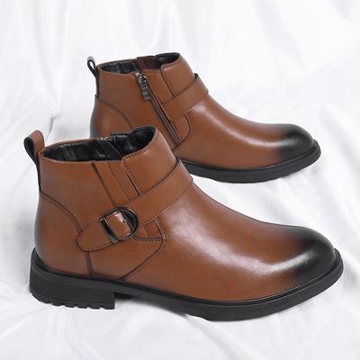 Fashion Men's Casual Shoes Hot Sale Chelsea Boots for Men Slip-On Business Male Ankle Boots Side Zipper High Top Dress Footwear