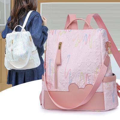 Zaino Ricamato Colorato Donna Grande Capacità Zaino da Pendolare Zainetto per Studenti