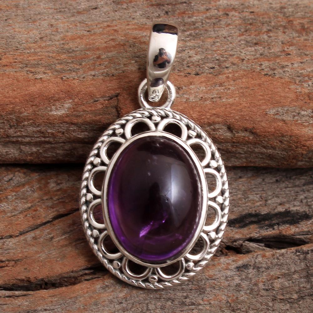 Rosenquarz Silberanhänger, Reiki-Anhänger, Kristallheilungsanhänger, Silberanhänger, 925 Sterlingsilber handgefertigter Schmuck