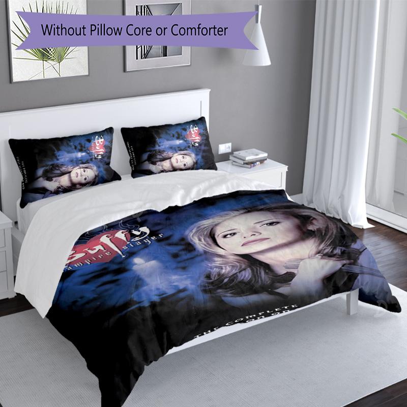 Juego de ropa de cama de 3 piezas Buffy Cazavampiros 1 patrón, juego de funda nórdica incluye funda nórdica y fundas de almohada, decoración de dormitorio y regalo perfecto para todas las estaciones