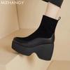 Damen Wildleder Stiefeletten Plateau High Heels Schuhe Frau 2025 Trend Mode Winter Kleid Pumps Walking Neue Schneestiefel Mujer Botas