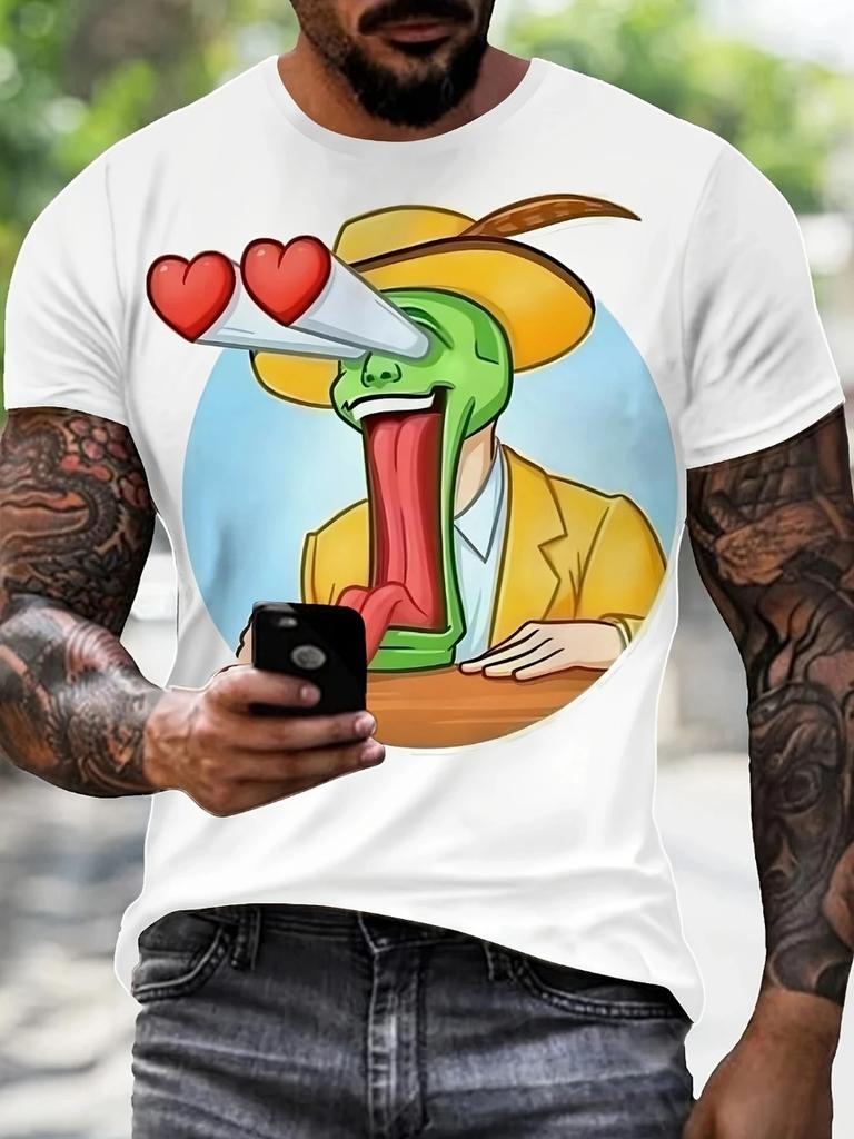 Summer Fun Men's T Shirt 3D Graphic Abstract Stylish Classic O-Neck Short Sleeve Top Daily Comfortable Men Clothing
