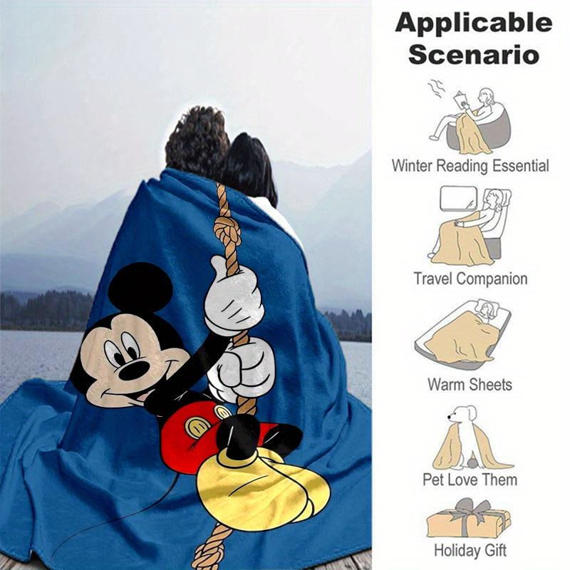 1 unidad, Manta Decorativa para el Hogar de Mickey Mouse: Un Regalo Perfecto para tu Dormitorio, Sala de Estar o Viaje, Manta Gruesa de Franela, Ideal para Sofás