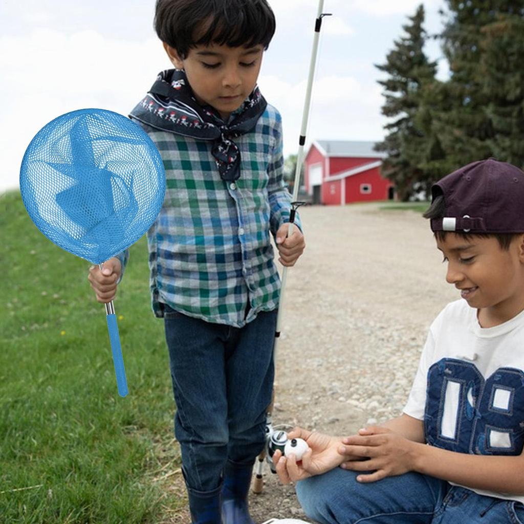 Pool Skimmer Net With Telescopic Pole Stainless Steel Fishing Nets Kids Outdoor Butterfly Net Pond Swimming Pool Cleaning Tools