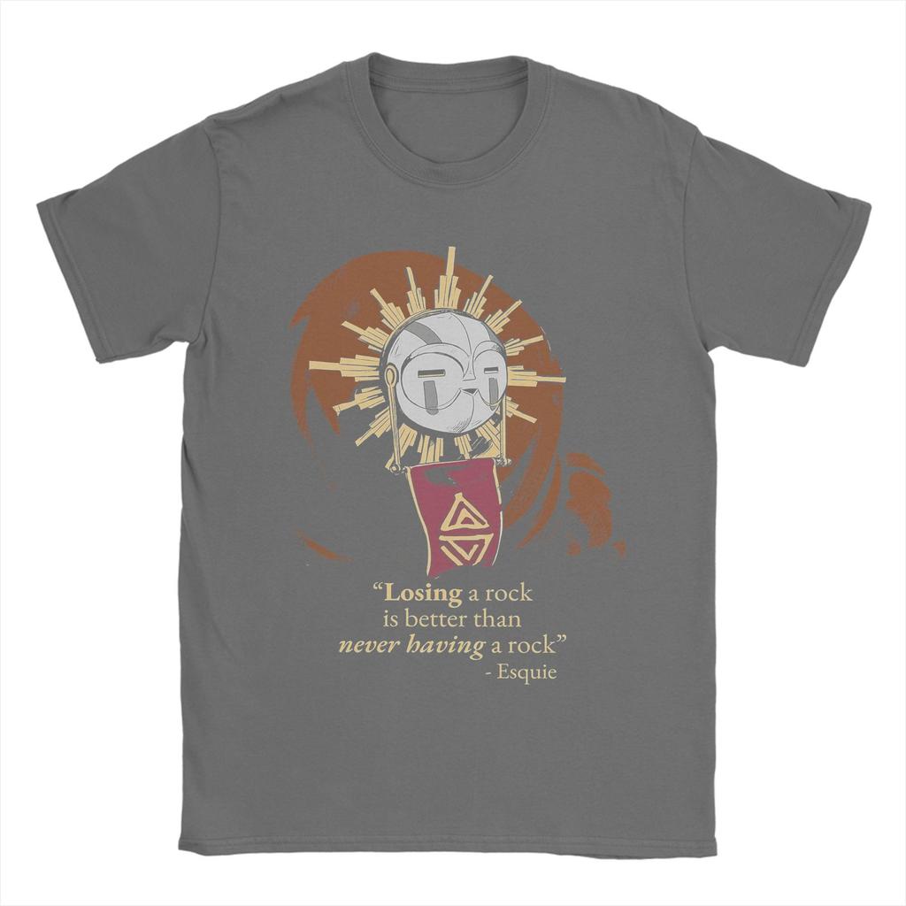 Retro Esquie Clair Obscur Expedition 33 Quotes Print T Shirt Mens Crewneck Short Sleeve Tops Cotton Summer Clothes
