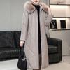 Winter Women's Genuine Leather Jacket Over-the-Knee Long Sheepskin Padded Coat Thickened Windproof Warm Camel Wool Coat
