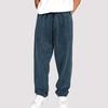 Yousheng Men Sport Pants Wide Leg Drawstring Elastic Waist Pure Color Sweatpants Full Length Loose with Pockets Long Trousers