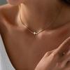Oro Genuino 14K Acciaio Inossidabile Placcato Argento Delicato Ciondolo Croce Choker Semplice alla Moda Gioielli Fede Minimalista Religioso Regali