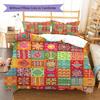 Ethnic Tribal Texture Pattern Bedding Quilt Set Quilt Cover Pillowcase Home Decoration Gift (1 * duvet cover + 2 * pillowcase, without core)