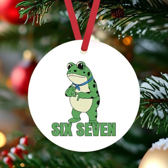 Frog Christmas Ornament Funny Frog Meme Christmas Decoration 2D Acrylic Holiday Keepsake for Xmas Tree Car Decor
