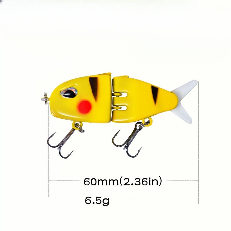 1PCS MM60 Fishing Lure Slow Sinking Swimbait Realistic Jointed Bait 3D Eyes PVC Material for Bass & Predator Fishing Gear