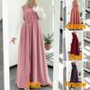 Vestidos femininos muçulmanos casuais patchwork manga comprida gravata colete roupas vestidos de túnica muçulmana