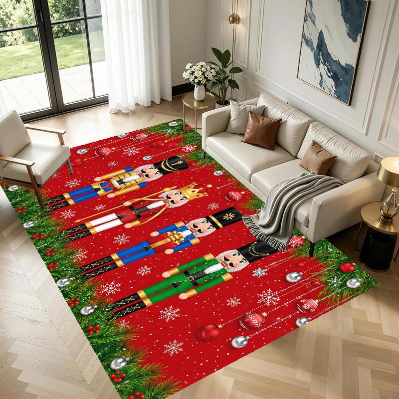 Christmas Pattern Square Area Rug Comfort Indoor Floor Carpet For Home Holiday Gift