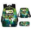 Less Hacker Backpack Ben 10 Student School Bag Anime Cartoon Backpack Lunch Bag Satchel Pencil Case