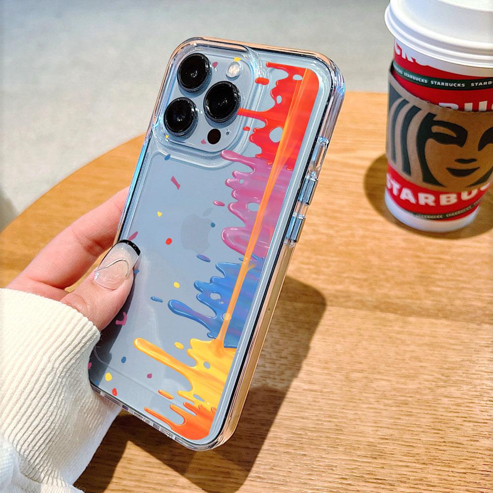 Colorful Paint Splash Art Transparent soft TPU Phone Case for Xiaomi Redmi Note 15 14 13 12 11 10 9 Pro Plus 4G 5G Soft Cover