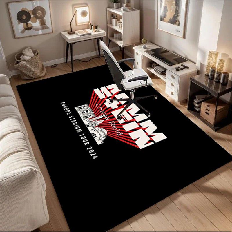 Rammstein Europe Stadium Tour 2024 Concert T-ShirtOffice Mat Perfect for Home Decor Office Desk Chair Rugs Chair Carpet for office Polyester 60cm by 90cm