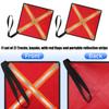 2Pcs Safety Travel Flag Kayak Warning Flag with Reflective Strips Canoes Red Warning Flag Travel Trailer Tow Accessory