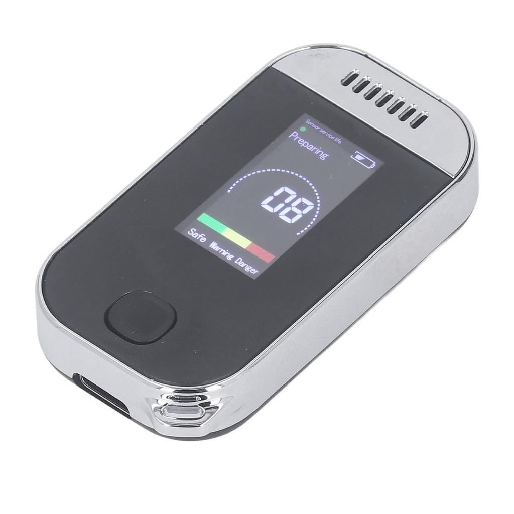Alcohol Tester Rechargeable Portable Breath Testing LED Digital Display High Accuracy with 3 Color Warning Memory