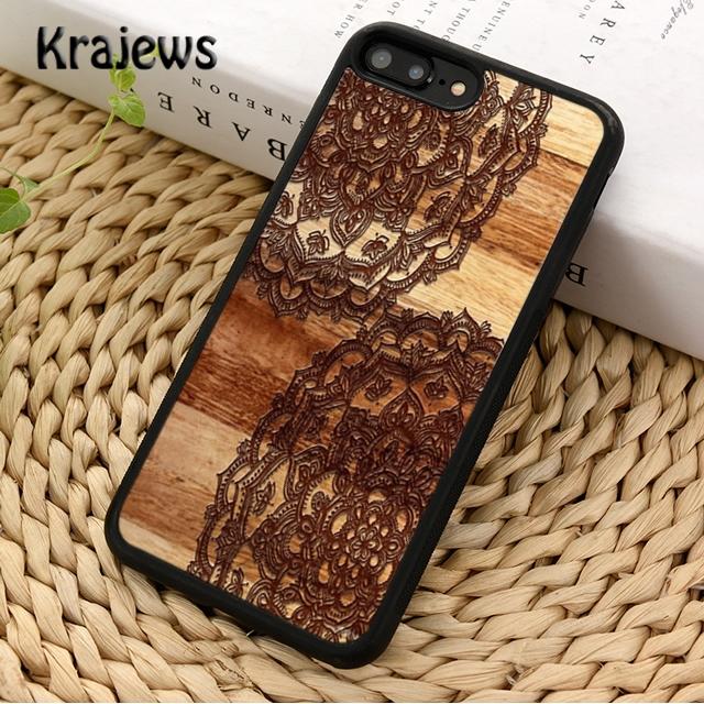 Mandala Wood Floral For iPhone 17 Air 16 Phone Case Cover 15 14 plus 12 13 pro max coque Shell Fundas