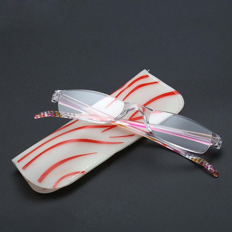 +1.0 ~ +4.0 Portable Far Sighted Glasses Unisex Ultralight Reading Glasses Frameless Resin Half Frame Reading Glasses