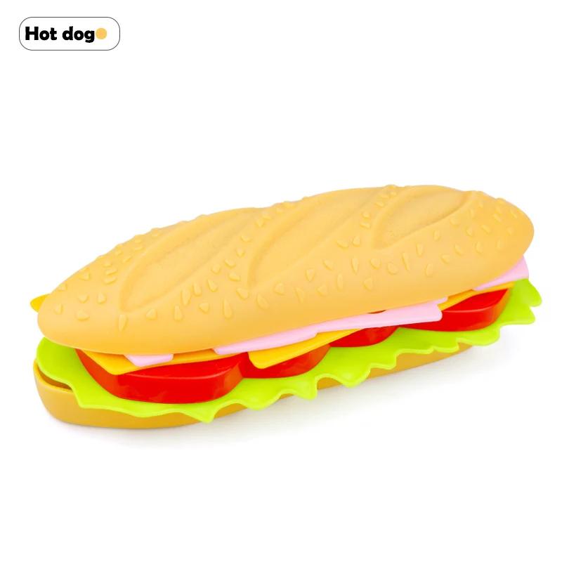 Hamburger Toy Hotdog Kitchen Girl Toys Miniature Kitchen Pretend Play Food Set Kitchen Set For Girls Burger Simulation Snack Toy