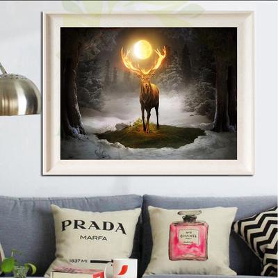 Pittura Diamante Animale Cervo Tramonto Mosaico Strass Ricamo Diamante Punto Croce