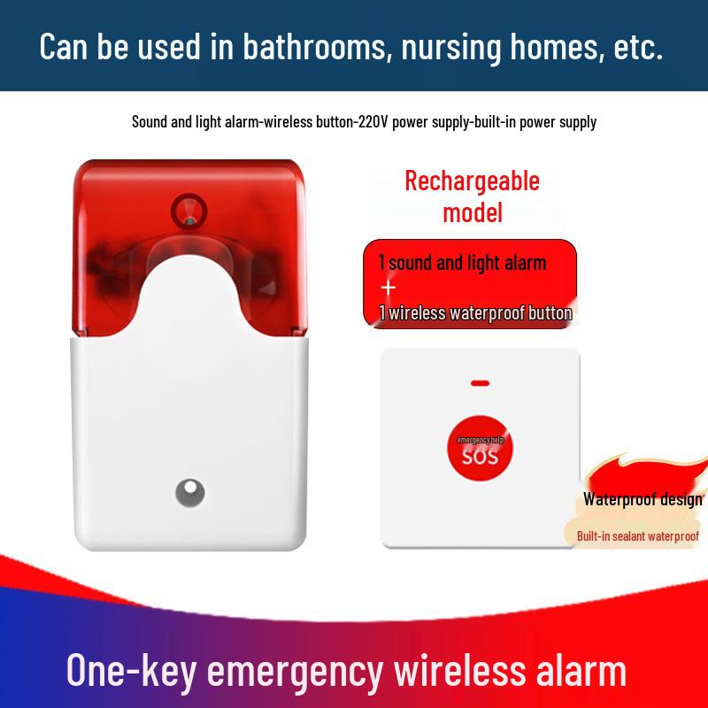 220V Bathroom Emergency Call Alarm for Disabled Toilets with Remote Control