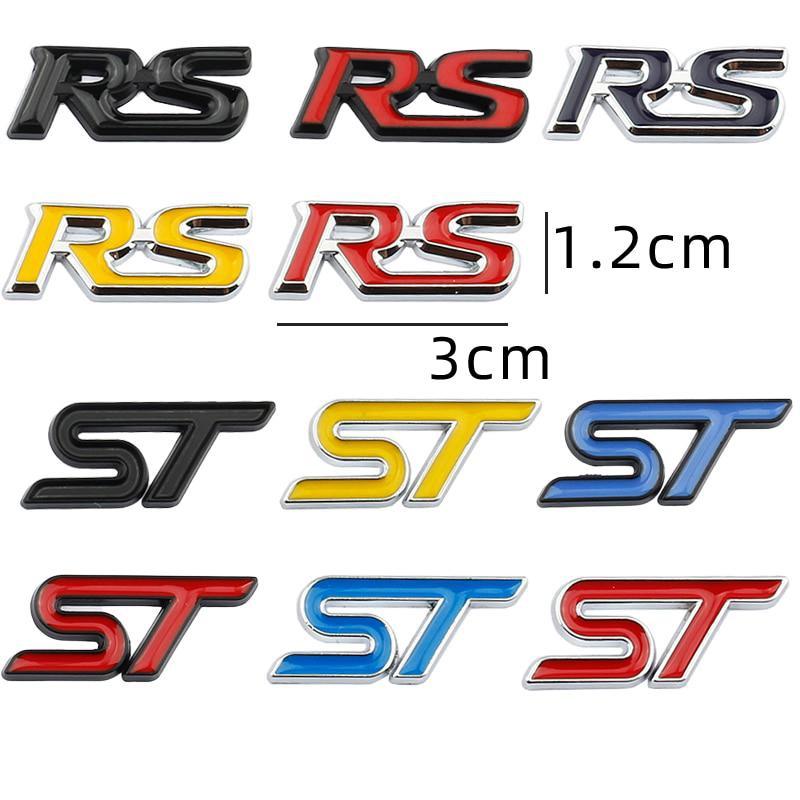 Mondeo Focus Fiesta Ecosport Kuga Everest Modified Sports ST Logo RS Logo Center Console Emblem Car Steering Wheel Badge Decorative Stickers