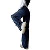 Womens Stretch Waist Casual Wide Leg Pants With Cuffed Hem Loose Fit Streetwear Trousers