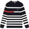 2023 Winter New Basic Striped Knit Sweater Men Tops Legendary-Blue F11M341403FNV