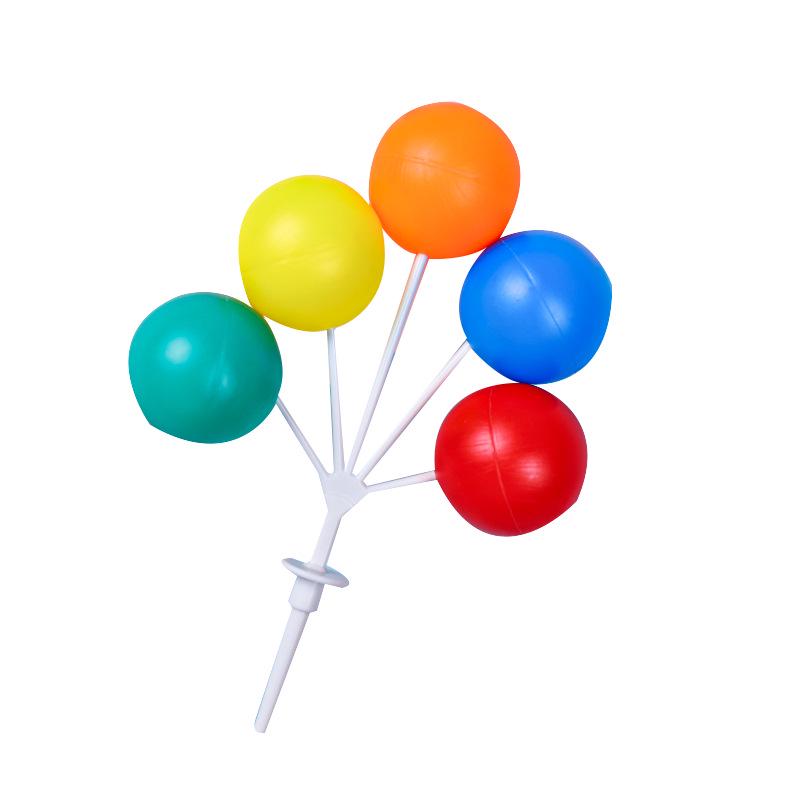 Colorful Retro Balloon Cake Topper - Large Round Balls for Birthday Dessert Table Decoration