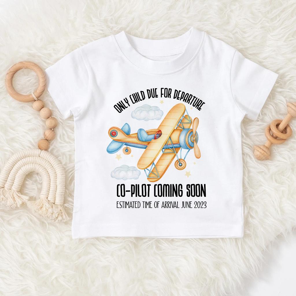 Big brother Boys Baby Children T-shirt, only child expiring tee, big brother to be shirt airplane