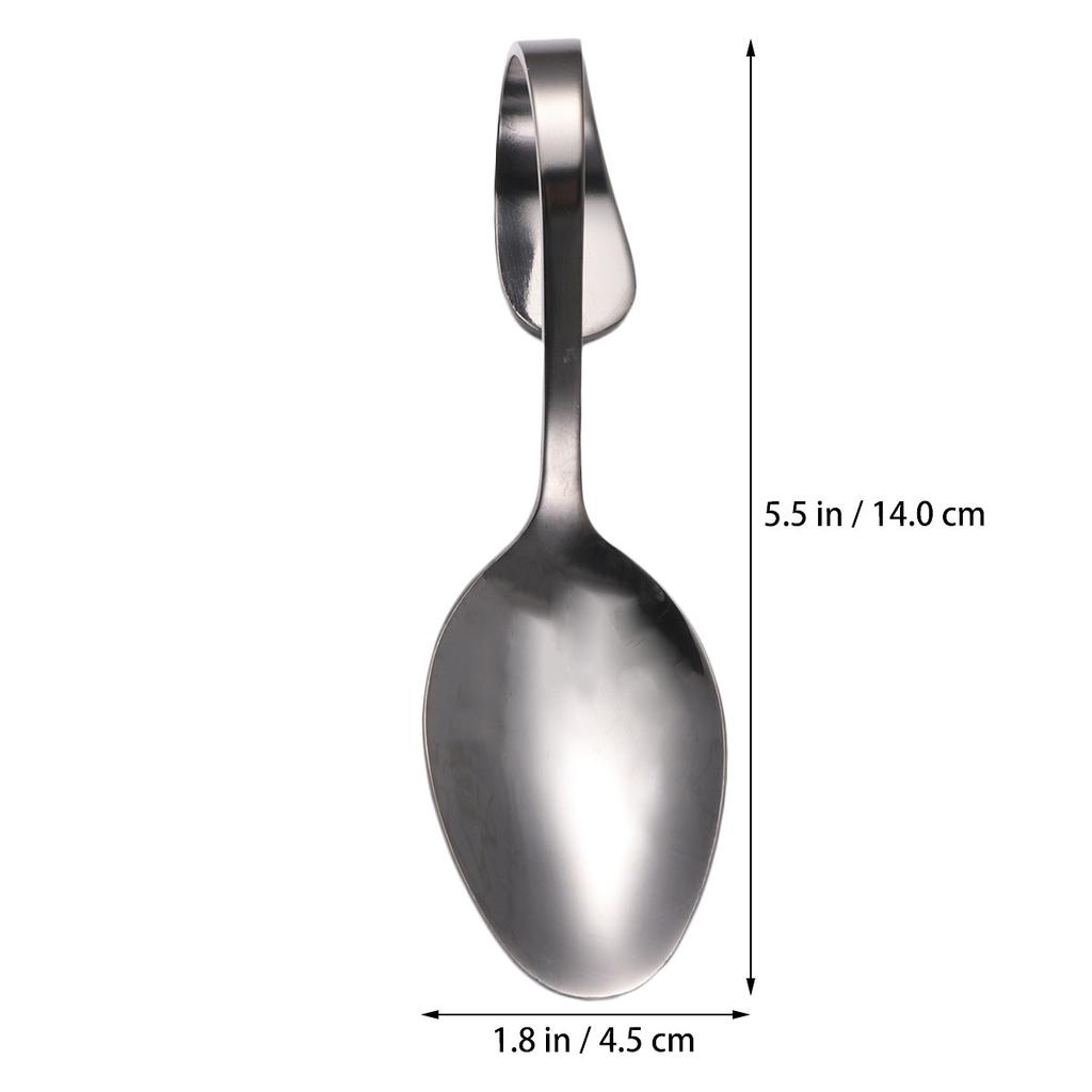 Mirror Polished Stainless Steel Spoon with Curved Handle High End Appetizer Serving Tool for Cocktail Party Banquet Display