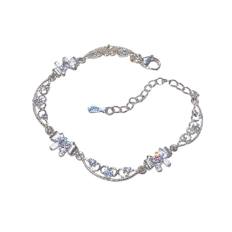 Korean Zircon Bow Lace Bracelet - Chic, High-End, Light Luxury Jewelry