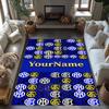 Inter Milan Customize Text Floor Rug Office Rug Suitable for Foyer Game Room Hallway Dormitory Antislip Carpet Decorate Offices Best for Christmas