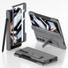 For Samsung Galaxy Z Fold 4 Case Ultra Thin Matte Magnetic Folding Hinge Kickstand With Side Pen Slot Tempered Film Hard Cover