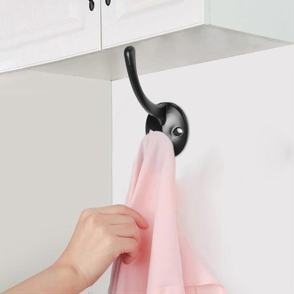 12er-Pack Wandhaken mit Retro-Doppelhaken, Utility-Haken für Mantel, F