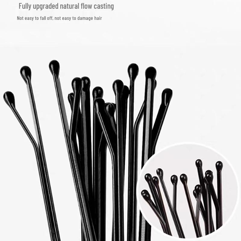 Black Steel Hairpin: Thick Side Clip for Bangs and Hairstyling