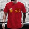 Men T Shirt Funny Beer Clock Graphic Y2k Clothes Plus Size Tees Beer Lover Drinking Party Streetwear Summer Short Sleeve Tees