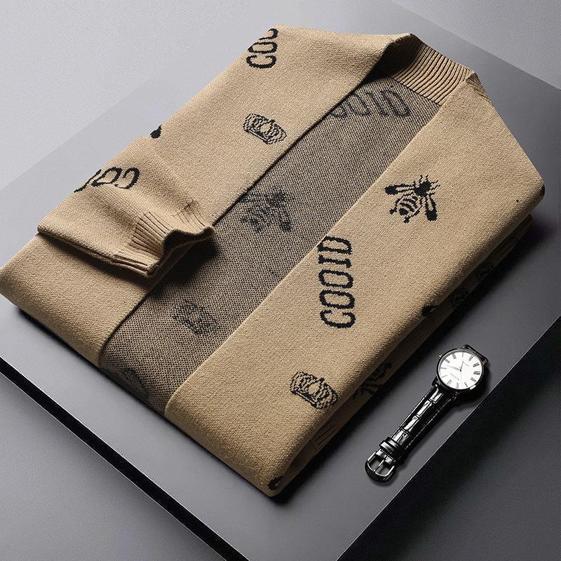 Direct supply, hot sale, fashionable personalized imitation mink non-pilling cardigan sweater, knitted sweater men's coat