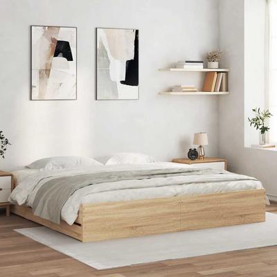 Vidaxl Bed Frame with Drawers, Sonoma Oak, 160X200 Cm