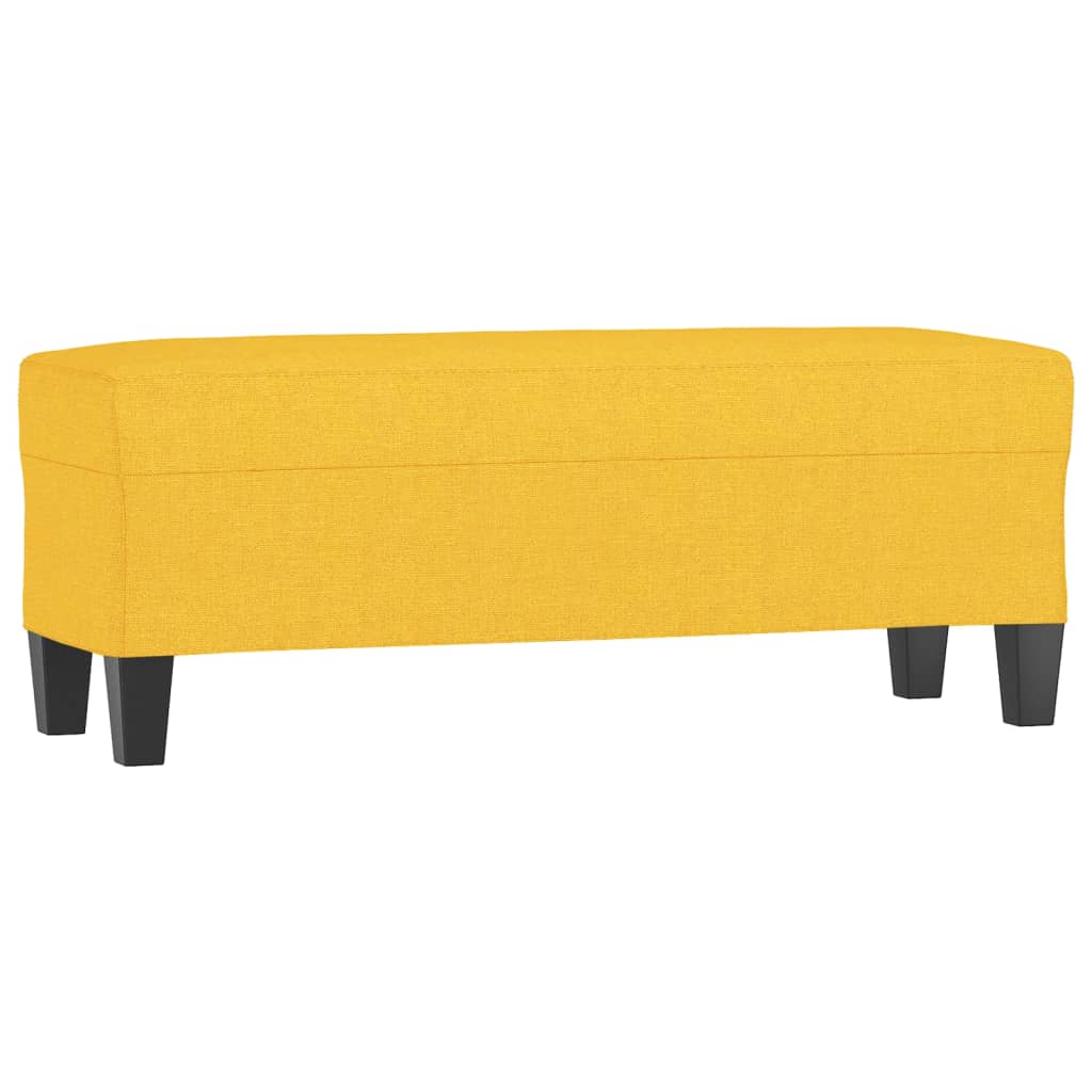 Bench in Light Yellow 100 x 35 x 41 cm Fabric