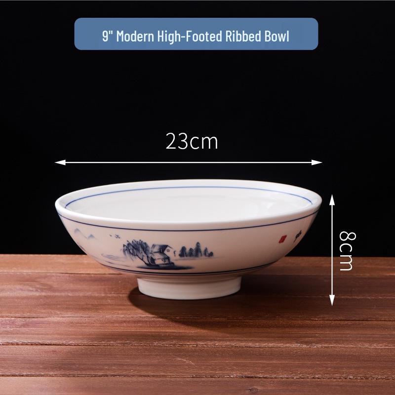 Large High-Footed Ceramic Soup & Noodle Bowl