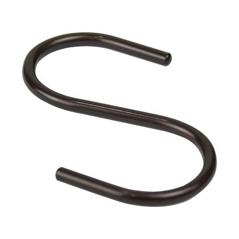 10 Black S-shaped Hooks, Wall Mounted Multifunctional Hooks, Used for Hanging Plants, Kitchens, Wardrobes, Black Hooks