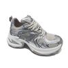 thick-soled silver shoes women's spring and summer new sports and leisure shoes
